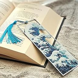 Sanchi Homes | 3D Great Wave Layered Bookmark | Inspired by Hokusai’s Iconic Art, Ocean Blue with Tassel, 15 x 5 cm | Perfect for Gifting | for Readers and Book Lovers (The Great Wave Off Kanagawa)-image-28