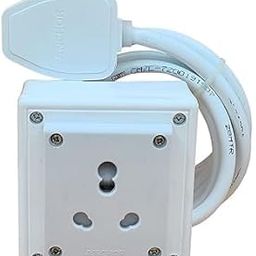 GIG Handicrafts Heavy Duty Extension Board with 5A 16A 20A 1 Socket 3000W Surge Protector with Long Wire for Charging, Refrigerator, Washing Machine, Microwave, Appliances (2 Meter)-15