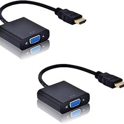 Atevon HDMI Male to VGA Female Video Converter Adapter Cable (Black) | 1080P HDMI to VGA with Audio & USB Power | Plug & Play Display Connector for Laptop, PC, Monitor, Projector, TV - Pack of 2-image-5