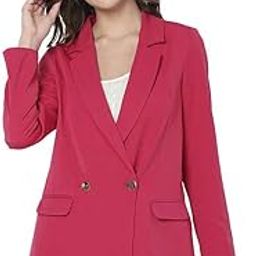Women's Polyester Blend Standard Length Double Breasted Blazer-picture-13