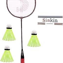 SINKIN Iron Badminton for All Family Men, Women, Boys & Girls, Strung Badminton Racket with Shuttle (Red)-picture-15
