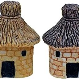 Aadyacrafts Decorative Miniature Thatched Garden House, Clay Hut Model, Set of 2, MMA54-image-44