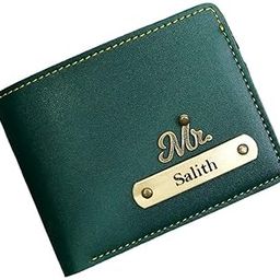 Men's Leather Personalised Name with Logo Wallet - Green-picture-17