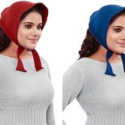 Pack of 2 Plain Maternity Muffler for Women's (Multicolored & Design Varies) - Winter Wear Woolen Head Muffler/Scarfs (Size 22 * 9 Inches)-image-30