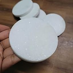 RM 1Kg Pack White Marble Paver Tiles,Rocks for Painting, Assorted Size and Diameter Around 3 inch, Perfect for Painting and Crafting, Gift for Kids and Adults Outdoor Rock Art-14
