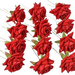 Aurephyx 12 Pcs Red Rose Bridal Hair Pins – Rose Hair Clips for Wedding & Special Occasions-image-28