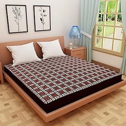 DREAM CARE Waterproof Fitted Terry Cloth Printed Mattress Protector for King Size Bed with Elastic Strap - 84"x72", Coffee-image-36