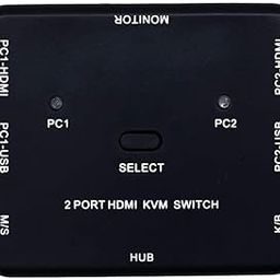 atdaraz 2 Port HDMI Switcher 2 Port USB KVM Switch 2 in 1 Out HD Switch USB Keyboard Mouse Sharing Device for Computer, PC, Laptop, Desktop, Monitor, Printer, Keyboard-14