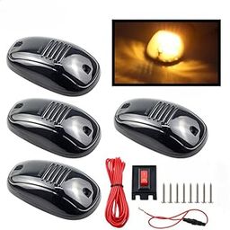 CARMAZE New edition 4pcs Car Cab Roof Marker Lights For Truck SUV DC 12V 9-LED Black Lens Marker LED Roof Lamps Lights-image-66