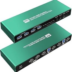 GiantMatrix Kvm Switches Hdmi edid 2 Monitors 2 Computers Extended Display 4K 60hz hotkey Switching HDMI Matrix kvm Switch Dual Monitor edid Clone 4k 60hz Matrix kvm Switch edid-image-5