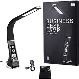 Led Desk Lamp, Smart Desk Lamp with Temperature and Date Display, Suitable for Office, Business, Desktop Reading, Student Learning-25