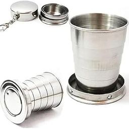 Shop Crowds 150 ML Mini Outdoor Folded Collapsible Water Beer Glass Stainless Steel Portable Travel Folding Mug, Travel Mug Children Glass, Assorted Colour (250 ML, 1 PC)-image-27