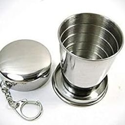 Portable Folding Stainless Steel Travel Camping Water Mug Cup Glass (Silver), 75 ML-image-2