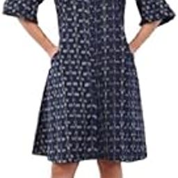 Women's Blue Ikkat Short Shirt Dress | 3/4 Sleeve Cotton Kurti | Casual Ethnic Mini Shirt Dress with Collar Neck | Knee-Length Summer Wear for Girls & Women-image-13