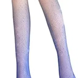 bunny bae Rhinestone Decor Fishnet Tights- white purple gradient stone stockings- free size-picture-20