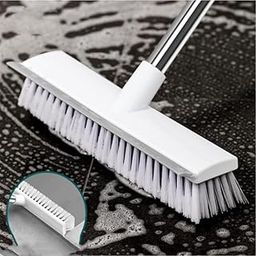 Milton 3 in 1 Bathroom Cleaning Brush with Wiper -Long Handle 180° Rotate Toilet Brush Bathroom Tiles Cleaning, Wiper Floor Scrub for Kitchen Bathroom Cleaning Accessories - White-image-64