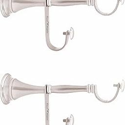 SMART SHOPHAR Brass Round Double Pole Center Support Curtain Bracket 6.7 Inches Nickel Silver, Pack of 2 / Secure and Reliable/Convenient and Easy Setup/Suitable for Double Curtain Rods-image-63