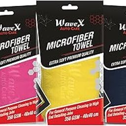 WaveX® Microfiber Car Cleaning Cloth-Water Magnet Drying Towel-Set of 3 Pcs-40x40cm-340 gsm-image-9