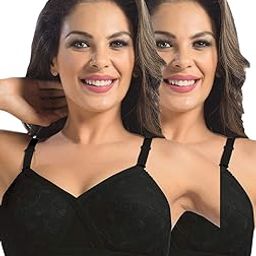 Womens Non Padded Embroidered Cotton Bra | Wire Free, Medium Coverage, Comfortable Pure Cotton Fabric | Adjustable Straps, Hook & Eye Closure for Everyday Wear - Unique-image-8
