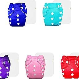 Dumbledo Lite Cloth Diaper with Cotton Insert (Pack of 5) | Dry Feel and Comfortable | Breathable | Adjustable Snaps | Trusted by Moms | 3 Months – 2 Years | Unisex Baby-18