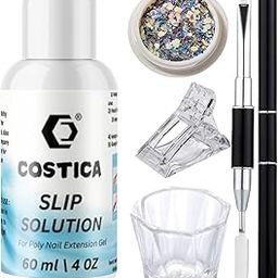 COSTICA 5 IN 1 Poly Gel Slip Solution,60ML Anti-Stick Solutions,Nail Extension Liquid,Slip Solution for Poly Gel Kit-image-98