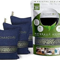 Dr. CHARCOAL Non Electric Air Purifier, Deodorizer And Dehumidifier For Home, Office, Living Room, Kids Room, Bedroom, Pet Areas (500G, Pack Of 3, Classic Neel), Granule-image-46