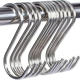 Cliffton Pack of 10 Pcs Heavy Duty S Hooks for Hanging | S Shaped Hooks for Hanging| S Hooks for Kitchen,Clothes,Office, Steel S Hooks,Cloth Hanger Hook (Pack of 10/3.25 inches)-28