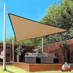 HIPPO Shade Sail 10FTX10FTX10FT 150 GSM Sun Shade 85% UV Block for Canopy Cover, Outdoor Patio, Garden, Pergola, Balcony Tent (Beige, Customized, Pack of 1)-image-33