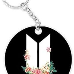 Photolab BTS Army Signature Army BTS Music Band V Suga J-Hope Jungkook round Shape Key-Chain-image-3