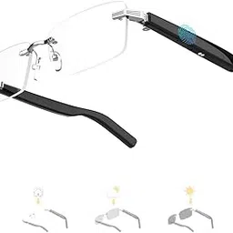 Faifxo Smart Glasses Rimless Y2k Narrow Rectangle Sunglasses Womens Men Polarized Sun Glasses with Bluetooth Speaker-picture-23