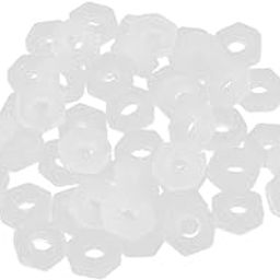 50pcs Nylon M2 Screw Nuts Right Hand Threads Insert Lock Off-White-image-22
