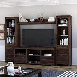 OrderWood Solid Sheesham Wood TV Entertainment Unit for Living Room | Media Console Tv Cabinet | Free Standing Tv Unit with 8 Drawers and Multiple Shelf Storage | Display Cabinet | Walnut Finish-12
