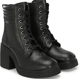 Black Women High Heel Derby Boots 65162-7