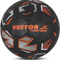 Vector X Street Mania Rubberised Hand Stitched Indoor/Outdoor Water-Resistant Football with Latex Bladder, Black-Orange, Size 5, Suitable for Match and Training for Adults 15+ Years-image-74
