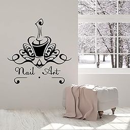 VVWV Beautiful Nail Art Beauty Parluor Wall Stickers Haircut Salon Quotes Barbershop Massage Spa Make Up Nail Art Decal Wall Decoration L X H 45 X 55 Cms-image-18