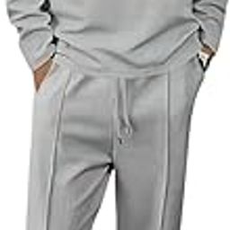 Jawdrobe Men's Cotton Blend Polo sweatsuit Sets 1/4 Zip Fashion Casual Tracksuits jogging long Sleeve Polo Suit for Men 2 Piece Set-image-32