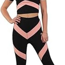 Women's Striped Top & Bottom Gym Wear Set For Womens & Girls | Running Wear Sports Set | Sports Suits For Girls/womens.-image-19