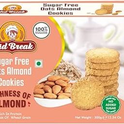 Mid Break - Sugar Free Oatmeal Almonds Cookies | Premium Handmade Cookies | 300 Gms | Pack Of 1-image-79