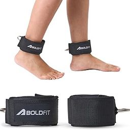 Boldfit Ankle Straps For Gym With Metal D-rings Unisex Ankle Strap For Cable Machine Exercise Padded Ankle Bands For Leg Extensions, Kickback Ankle Gym Accessories For Men Workout Neoprene 1Pair Black-12