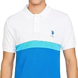 Men's Colour Block Slim Fit Cotton Polo Shirt-image-33