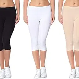tnq Women Cotton Capri Pants/Crop Leggings Combo Pack of 3 Pcs-picture-38