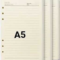 SMKT™ A5 Planner Refill, 6-Hole Refills Ruled Natural Sheet for Loose Leaf Binder Notebook, 100 Sheets/200 Pages Notes paper for File-o-fax Bullet Journals Diary, Pack of 3-image-50