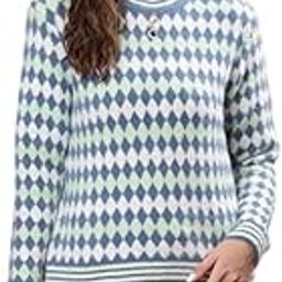 Women’s Diamond-Pattern Woolen Pullover | Full Sleeve Round Neck Winterwear | Warm, Soft & Stylish Knit Sweater for Girls & Ladies-image-25