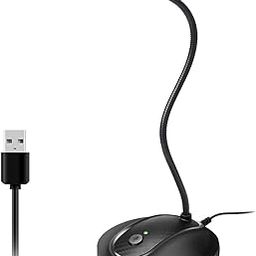 USB Desktop Microphone with Mute Button,Plug&Play Condenser,Computer, PC, Laptop, Mac, PS4 Mic LED Indicator -360 Gooseneck Design -Recording, Dictation, YouTube, Gaming, Streaming (Omnidirectional)-16