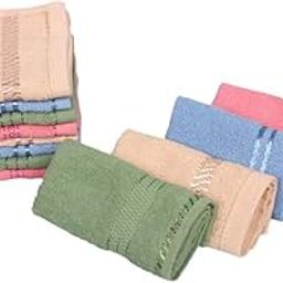 GRGRASP Thread That Bind Relations 100% Cotton Soft 300 GSM Face Towel Set of 12 (Size 27 * 27Cm Small) Multi Color-image-54