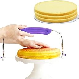 Prokitchen Adjustable Small Cake Leveler Cutter Slicer with Stainless Steel Wires and Purple Handle for Professional Baking Tools-image-5