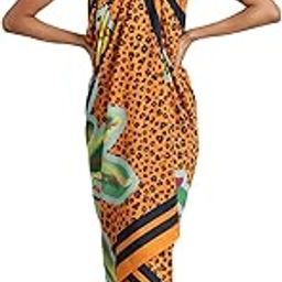 Tropical Orange Print Sarong | Resort wear | Beachwear | Coverup | Wrap around-46