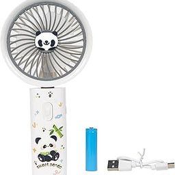 WISHKEY Portable Handheld Mini Fan Cute Panda Print- USB/Battery Rechargeable, High-Speed Cooling for Travel, Office & Outdoor Use,Rechargeable Fan with 3 Speed Modes- White-picture-18