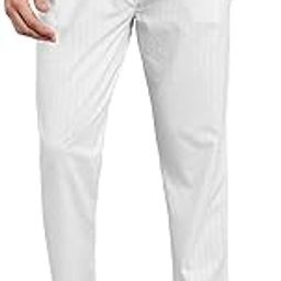 Cotton Pajama Pants for Men, Elastic Waistband, White, Casual Comfort Fit-image-97