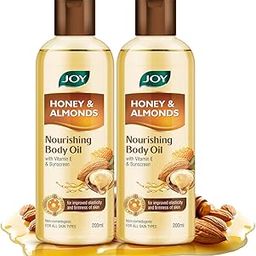Joy Honey & Almonds Body Oil for Women & Men | Nourishing Body Oil with Vitamin E & Sunscreen for All Skin Types | Daily Use Body Massage Oil After Bath for Moisturizing Dry Skin | Pack of 2-400ml-5